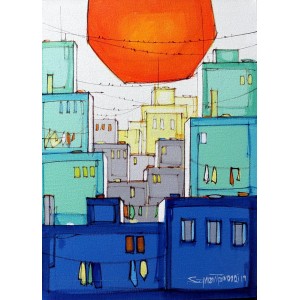 Salman Farooqi, 14 x 20 Inchc, Acrylic on Canvas, Cityscape Painting-AC-SF-089